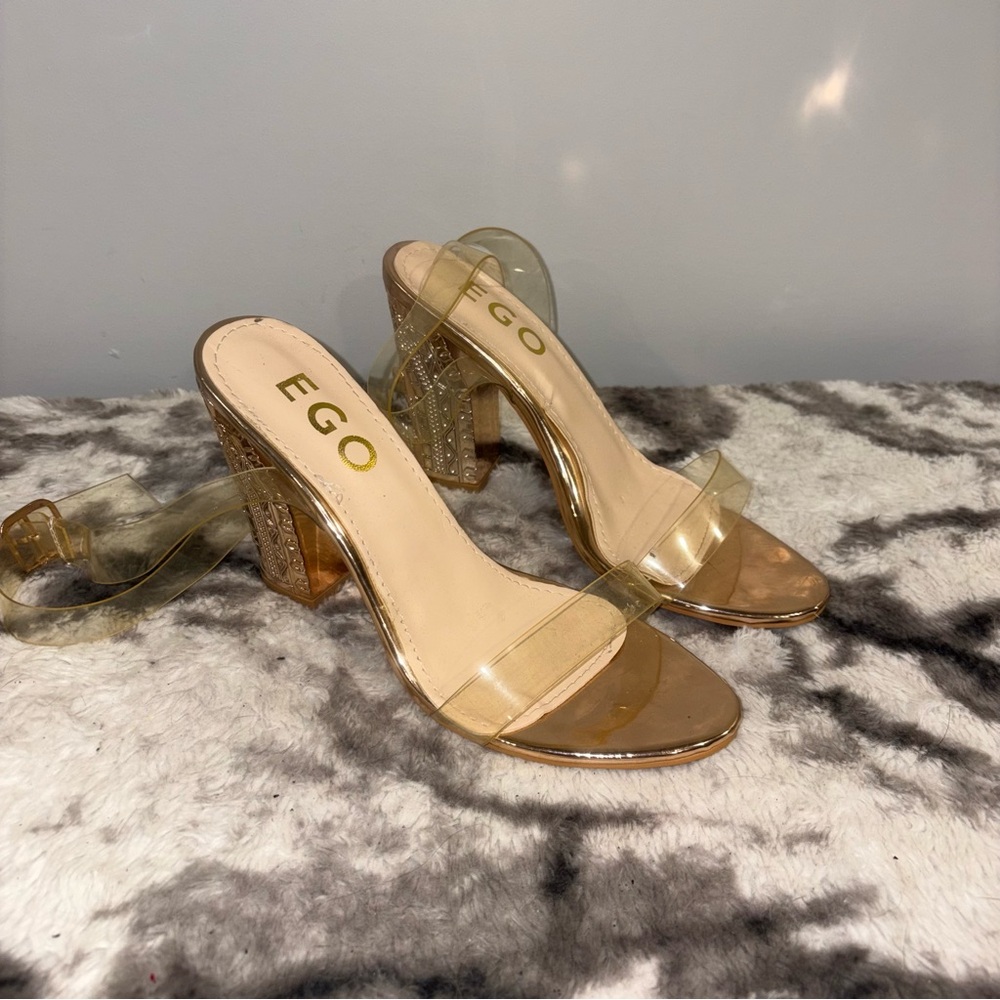 EGO Women's Gold Heeled Sandals